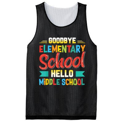 Goodbye Elementary School Hello Middle School Last Day Mesh Reversible Basketball Jersey Tank