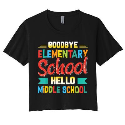 Goodbye Elementary School Hello Middle School Last Day Crop Top