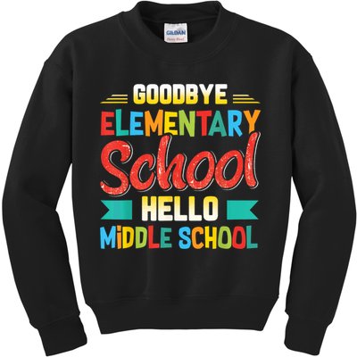 Goodbye Elementary School Hello Middle School Last Day Kids Sweatshirt