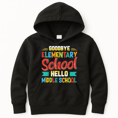 Goodbye Elementary School Hello Middle School Last Day Kids Hoodie
