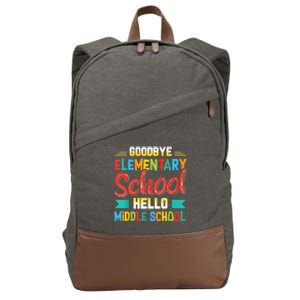 Goodbye Elementary School Hello Middle School Last Day Cotton Canvas Backpack