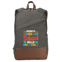 Goodbye Elementary School Hello Middle School Last Day Cotton Canvas Backpack