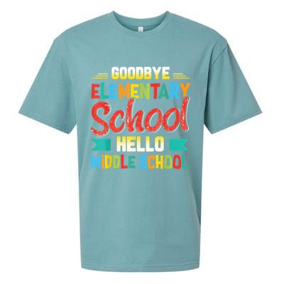 Goodbye Elementary School Hello Middle School Last Day Sueded Cloud Jersey T-Shirt