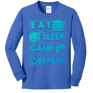 Gaming Eat Sleep Game Repeat Great Gift Kids Long Sleeve Shirt