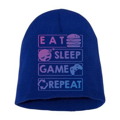 Gaming Eat Sleep Game Repeat Great Gift Short Acrylic Beanie