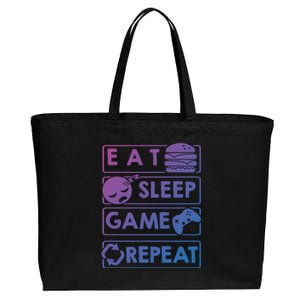 Gaming Eat Sleep Game Repeat Great Gift Cotton Canvas Jumbo Tote