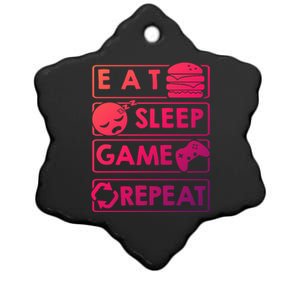 Gaming Eat Sleep Game Repeat Great Gift Ceramic Star Ornament