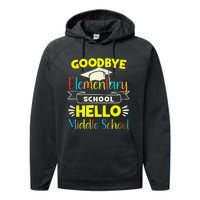 Goodbye elementary school Graduation To Middle school Performance Fleece Hoodie