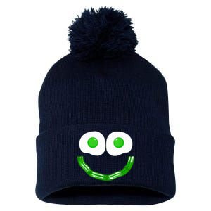 Green Eggs Smile Brunch Breakfast Pom Pom 12in Knit Beanie