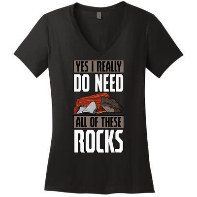 Geology Earth Scientists Geologists Mineral Collectors Rock Women's V-Neck T-Shirt