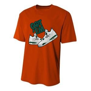 Got Em Smile Matching Oxidized Green 4s Premium Performance Sprint T-Shirt