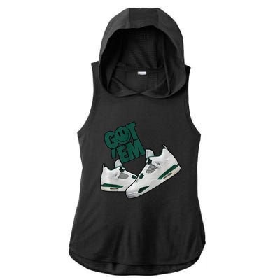 Got Em Smile Matching Oxidized Green 4s Premium Ladies PosiCharge Tri-Blend Wicking Draft Hoodie Tank