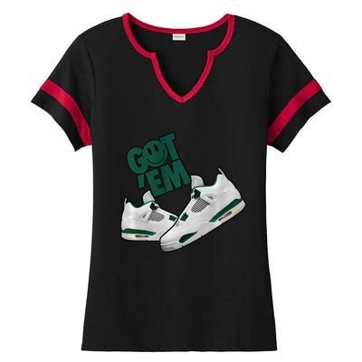 Got Em Smile Matching Oxidized Green 4s Premium Ladies Halftime Notch Neck Tee