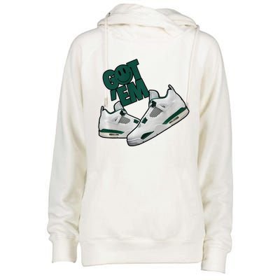 Got Em Smile Matching Oxidized Green 4s Premium Womens Funnel Neck Pullover Hood