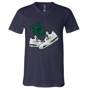 Got Em Smile Matching Oxidized Green 4s Premium V-Neck T-Shirt