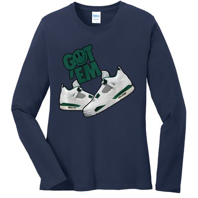 Got Em Smile Matching Oxidized Green 4s Premium Ladies Long Sleeve Shirt