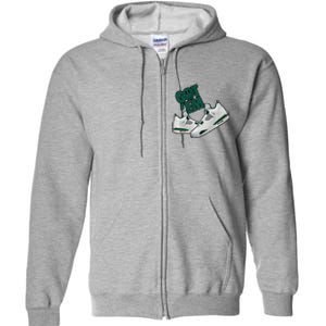 Got Em Smile Matching Oxidized Green 4s Premium Full Zip Hoodie