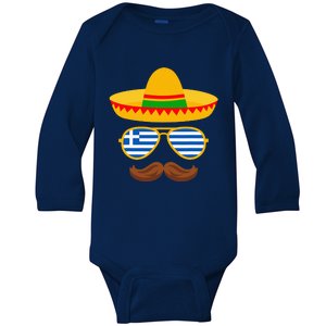 Greek Easter Sunglasses Cinco De Mayo Mexican Baby Long Sleeve Bodysuit