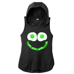 Green Eggs Smile Brunch Breakfast Ladies PosiCharge Tri-Blend Wicking Draft Hoodie Tank