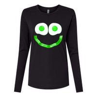 Green Eggs Smile Brunch Breakfast Womens Cotton Relaxed Long Sleeve T-Shirt