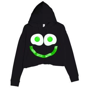 Green Eggs Smile Brunch Breakfast Crop Fleece Hoodie