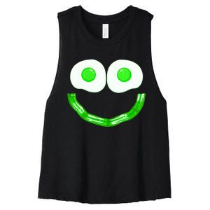 Green Eggs Smile Brunch Breakfast Women's Racerback Cropped Tank