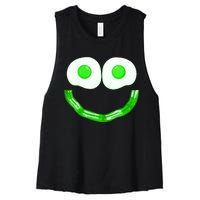 Green Eggs Smile Brunch Breakfast Women's Racerback Cropped Tank