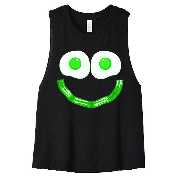 Green Eggs Smile Brunch Breakfast Women's Racerback Cropped Tank