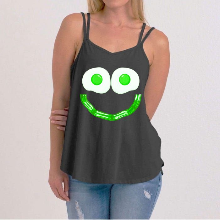 Green Eggs Smile Brunch Breakfast Women's Strappy Tank