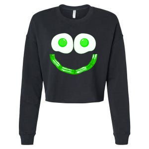 Green Eggs Smile Brunch Breakfast Cropped Pullover Crew