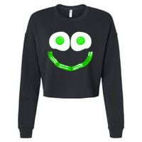 Green Eggs Smile Brunch Breakfast Cropped Pullover Crew