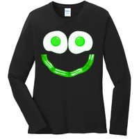 Green Eggs Smile Brunch Breakfast Ladies Long Sleeve Shirt