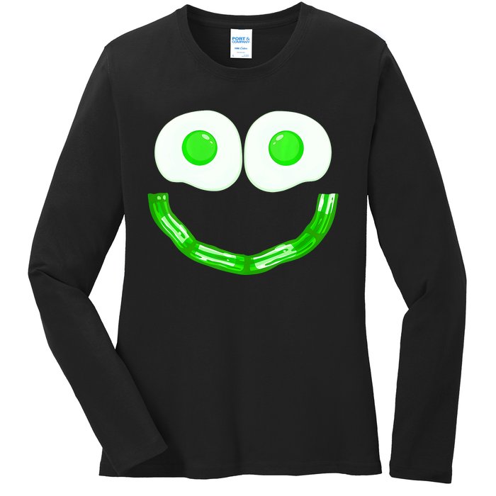 Green Eggs Smile Brunch Breakfast Ladies Long Sleeve Shirt