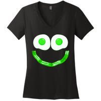 Green Eggs Smile Brunch Breakfast Women's V-Neck T-Shirt