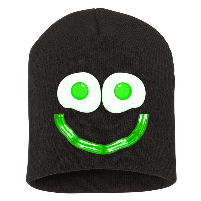 Green Eggs Smile Brunch Breakfast Short Acrylic Beanie