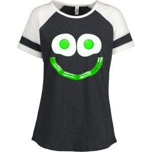 Green Eggs Smile Brunch Breakfast Enza Ladies Jersey Colorblock Tee