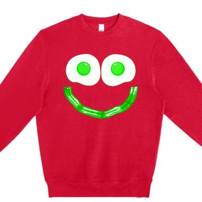 Green Eggs Smile Brunch Breakfast Premium Crewneck Sweatshirt