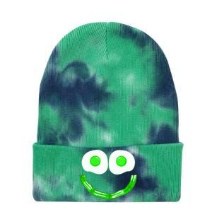 Green Eggs Smile Brunch Breakfast Tie Dye 12in Knit Beanie