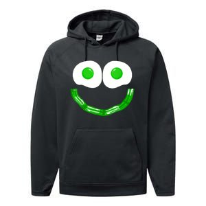 Green Eggs Smile Brunch Breakfast Performance Fleece Hoodie