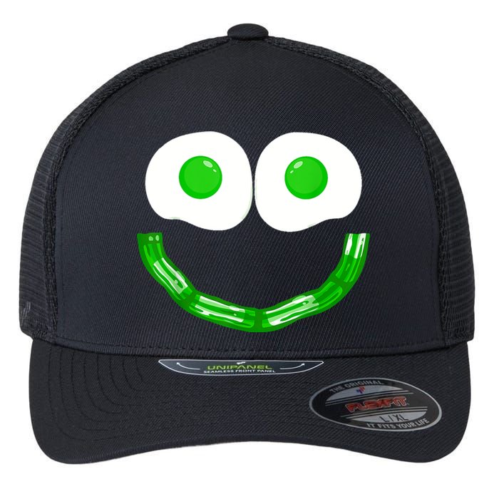 Green Eggs Smile Brunch Breakfast Flexfit Unipanel Trucker Cap