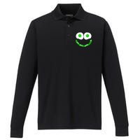 Green Eggs Smile Brunch Breakfast Performance Long Sleeve Polo