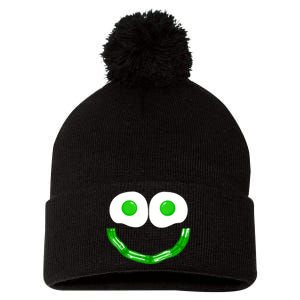 Green Eggs Smile Brunch Breakfast Pom Pom 12in Knit Beanie