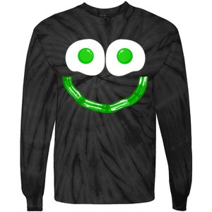 Green Eggs Smile Brunch Breakfast Tie-Dye Long Sleeve Shirt