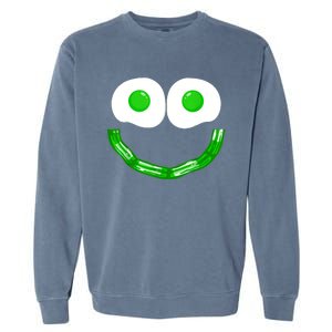 Green Eggs Smile Brunch Breakfast Garment-Dyed Sweatshirt