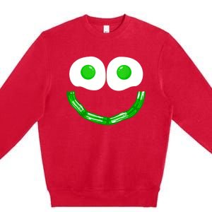 Green Eggs Smile Brunch Breakfast Premium Crewneck Sweatshirt