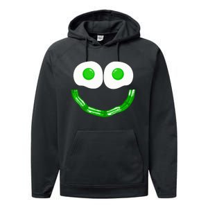 Green Eggs Smile Brunch Breakfast Performance Fleece Hoodie