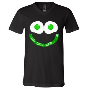 Green Eggs Smile Brunch Breakfast V-Neck T-Shirt