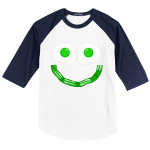 Green Eggs Smile Brunch Breakfast Baseball Sleeve Shirt