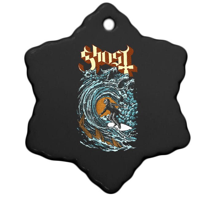 Ghost Evil Surfer Ceramic Star Ornament