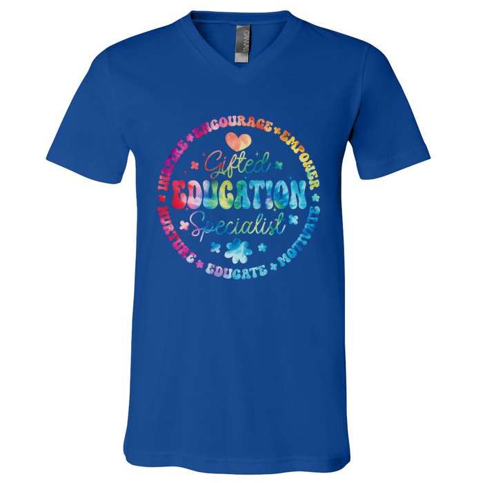 Gifted Education Specialist Appreciation Week Back To School Gift V-Neck T-Shirt